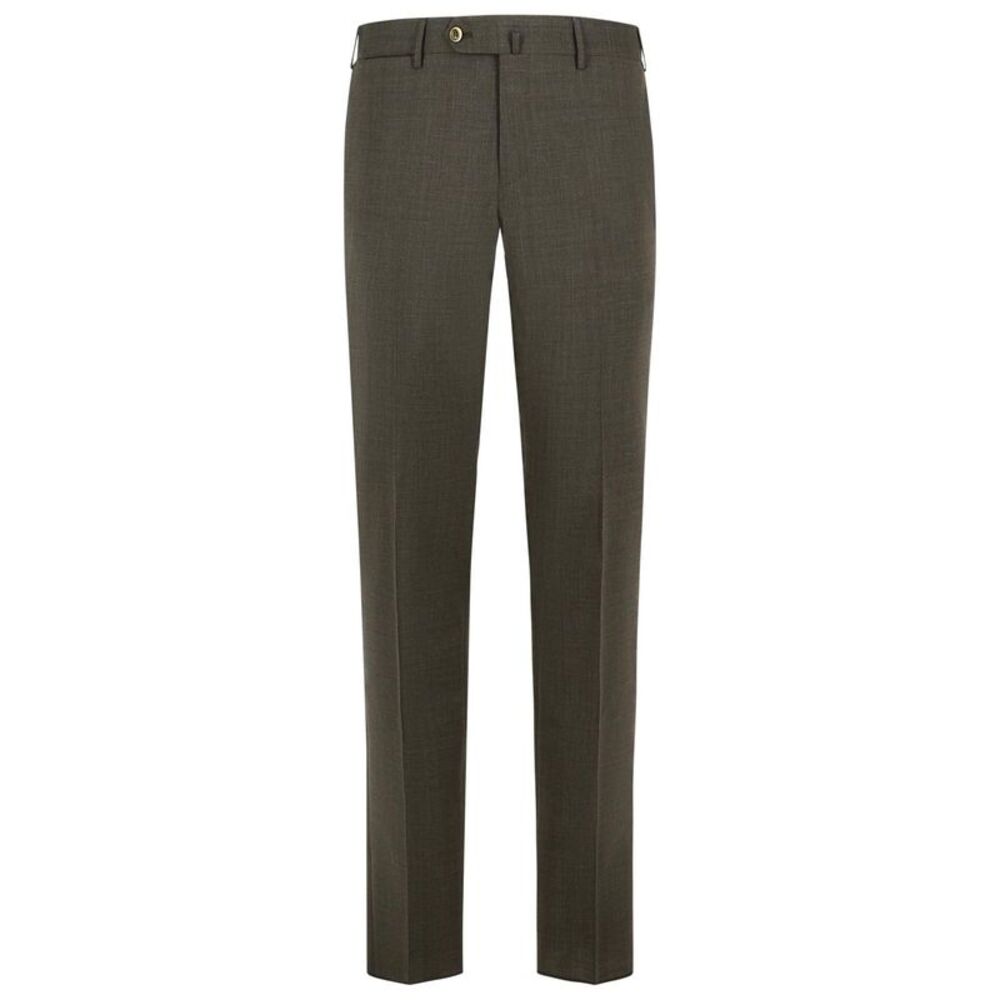 Pt01 'Slim Fit' Brown Virgin Wool Pants Men